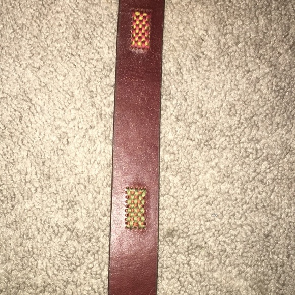 Fossil Leather Belt with Woven Design - Picture 5 of 7